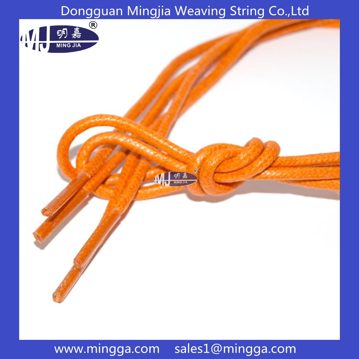 MJ-S053 round cotton waxed shoelace