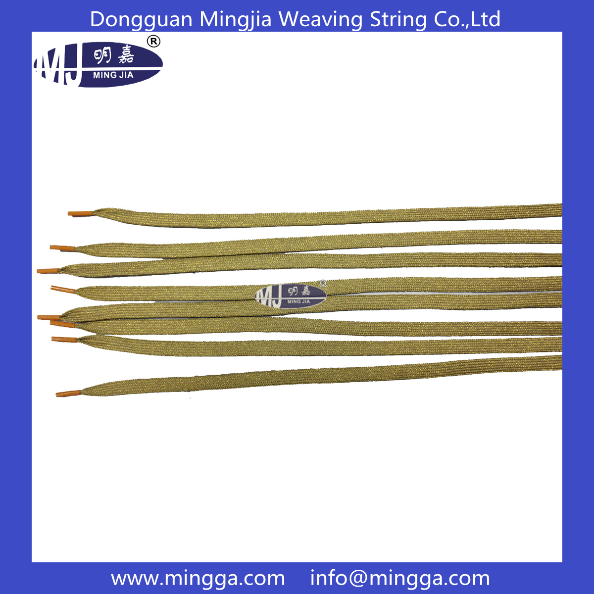 MJ-S117 golden glitter shoelaces