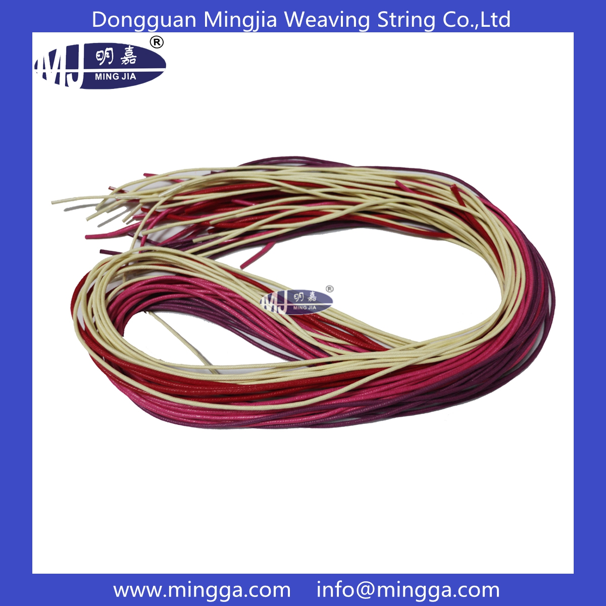 MJ-S130 2mm thin waxed cotton round shoelaces