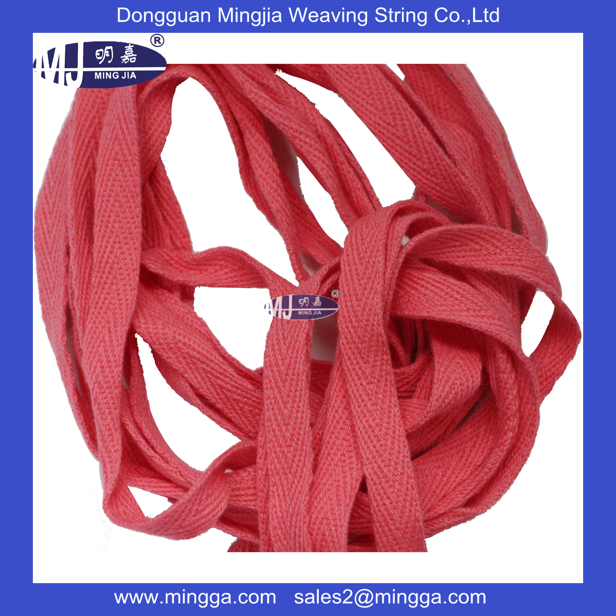 red polyester shoelace